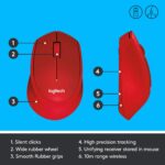 Logitech M331 Silent Plus Wireless Mouse - Red - Image 3