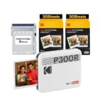 KODAK Mini 3 Retro 4PASS Portable Photo Printer (3x3 inches) + 68 Sheets, White