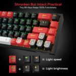 Redragon K631 PRO 65% 3-Mode Wireless RGB Gaming Keyboard, 68 Keys Hot-Swappable Compact Mechanical Keyboard w/Hot-Swap Free-Mod PCB Socket & Dedicated Arrow Keys, Quiet Red Linear Switch - Image 4