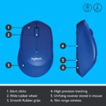 Logitech M331 Silent Plus Wireless Mouse - Blue - Image 3