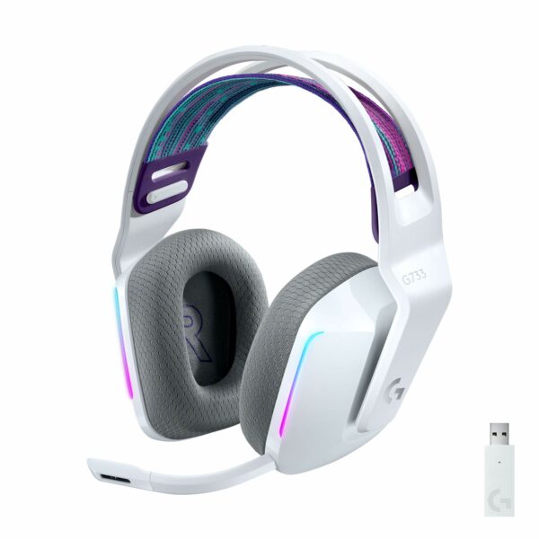 Logitech G733 Lightspeed Bluetooth Wireless On Ear Headphones -White