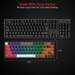 Redragon K631 PRO 65% 3-Mode Wireless RGB Gaming Keyboard, 68 Keys Hot-Swappable Compact Mechanical Keyboard w/Hot-Swap Free-Mod PCB Socket & Dedicated Arrow Keys, Quiet Red Linear Switch - Image 5