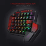 Redragon Wireless K585 DITI One-Handed RGB Mechanical Gaming Keyboard, Blue Switches, Type-C Professional Gaming Keypad with 7 Onboard Macro Keys, Detachable Wrist Rest, 42 Keys - Image 7