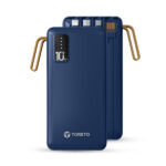 Toreto Trinity Pro TOR 75 4-in-1 Built-in Cables Power Bank, Blue