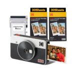 KODAK Mini Shot 2 Retro 4PASS 2-in-1 Instant Camera and Photo Printer (2.1x3.4 inches) +68 Sheets, White