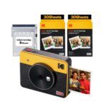 KODAK Mini Shot 3 Retro 4PASS 2-in-1 Instant Camera and Photo Printer (3x3 inches) + 68 Sheets, Yellow