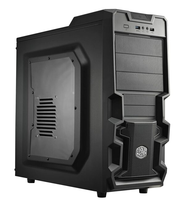 Cooler Master K380 Tempered Glass Cabinet with Mesh and Honeycomb Vent on Front Panel for Superior Cooling, Black (RC-K380-KWN1)