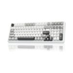 AULA F99 3 in 1 Hot Swappable RGB Gasket Wireless Mechanical Keyboard, Tri-Mode BT5.0/2.4GHz/USB-C | Pre-lubed Gray wood Switches, Gasket Structure Backlit Gaming Keyboard for PC/Tablet/PS/XBOX/MAC (Gray+White, Gray wood Switch)