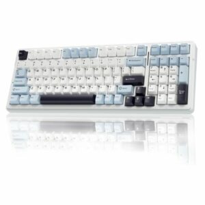 AULA F99 3 in 1 Hot Swappable RGB Gasket Mechanical Keyboard (Ice Blue, Reaper Switch)