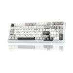 AULA F99 3 in 1 Hot Swappable RGB Gasket Wireless Mechanical Keyboard, Tri-Mode BT5.0/2.4GHz/USB-C Gaming Keyboard (Gray+White, Gray wood Switch) - (F99GrWW)