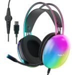 AULA S505 USB Wired Gaming Headphones with Mic for PC (Black) - (S505)