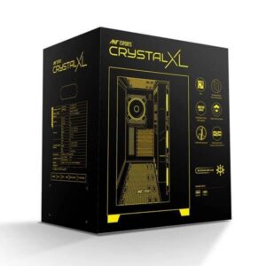 Ant Esports Crystal XL (ATX) Mid Tower Without Fan Cabinet (Black)