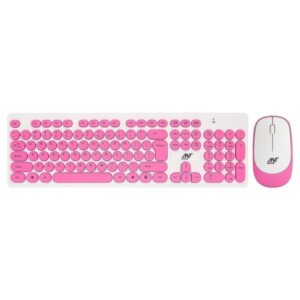 Ant Value FKBRI05 Multimedia Wireless Keyboard & Mouse Combo (Pink White)