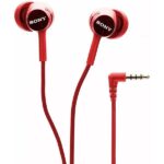 Sony MDR-EX155AP Wired in Ear Headphone with Mic – Red