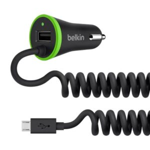 Belkin Boost Up USB-A with Coiled Micro USB Cable Car Charger Adapter