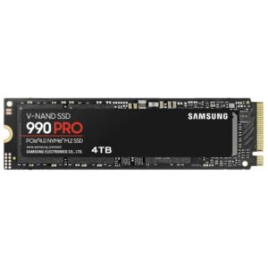 SAMSUNG 990 PRO SSD 4TB PCIe 4.0 M.2 2280 Internal Solid State Hard Drive, Seq. Read Speeds Up to 7,450 MB/s for High End Computing,Gaming MZ-V9P4T0B/AM, Black