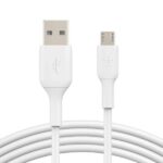 Belkin BoostCharge Android Certified PVC USB-A to Micro USB Cable 1 Meter, Tough and Durable, White