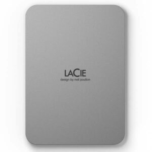 LaCie Mobile Drive 2TB External Hard Drive HDD Moon Silver USB-C USB 3.0, for Mac and PC Desktop (STHG2000400)