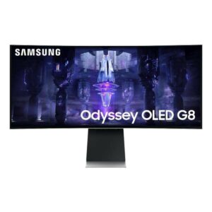 Samsung Odyssey OLED G8 34 Inch OLED Curved Ultra Wide Gaming Monitor (LS34BG852SWXXL) White