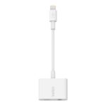 Belkin RockStar 3.5mm Audio + Charging Adapter For iPhone, White
