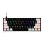 Gamdias Aura GK2 60 Percent Tactile Red Switches Mechanical Gaming Keyboard, Black & White