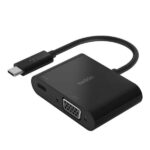 Belkin Active USB-C to VGA + Charge Adapter 60W Supports HD Resolution, Black