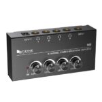 Fifine N6 Headphone Amplifier With Staroa Output And Individual Volume Controls, Black