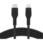 Belkin BoostCharge Flex Apple Certified Silicon USB-C to Lightning Cable Fast Charging Type C Cable 1 Meter, Tough and Durable, Black