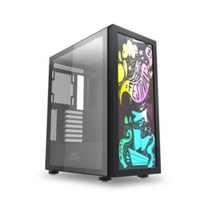 Ant Esports Graffiti (ATX) Mid Tower Cabinet With Custom Front Panel Design (Black)