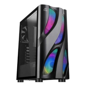 Ant Esports ICE-320TG Mid Tower Auto RGB Gaming Cabinet (Black)