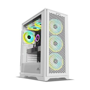 Ant Esports ICE-4000 RGB (ATX) Mid Tower Gaming Cabinet (White)